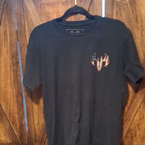 Men's Black Graphic Tee with Flag Design